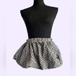 Bijou Plaid Bubble Mini Skirt